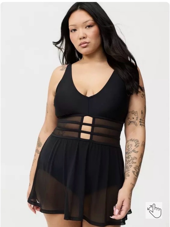 torrid Other - 350–NWT Torrid Black Mesh Inset Swim Dress